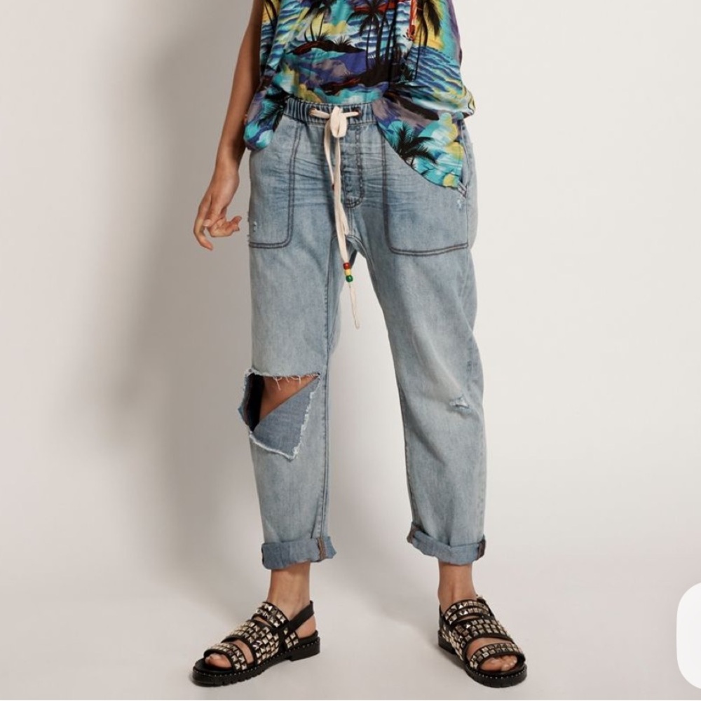Free People One Teaspoon Shabbies Drawstring Boyfriend Jeans XS